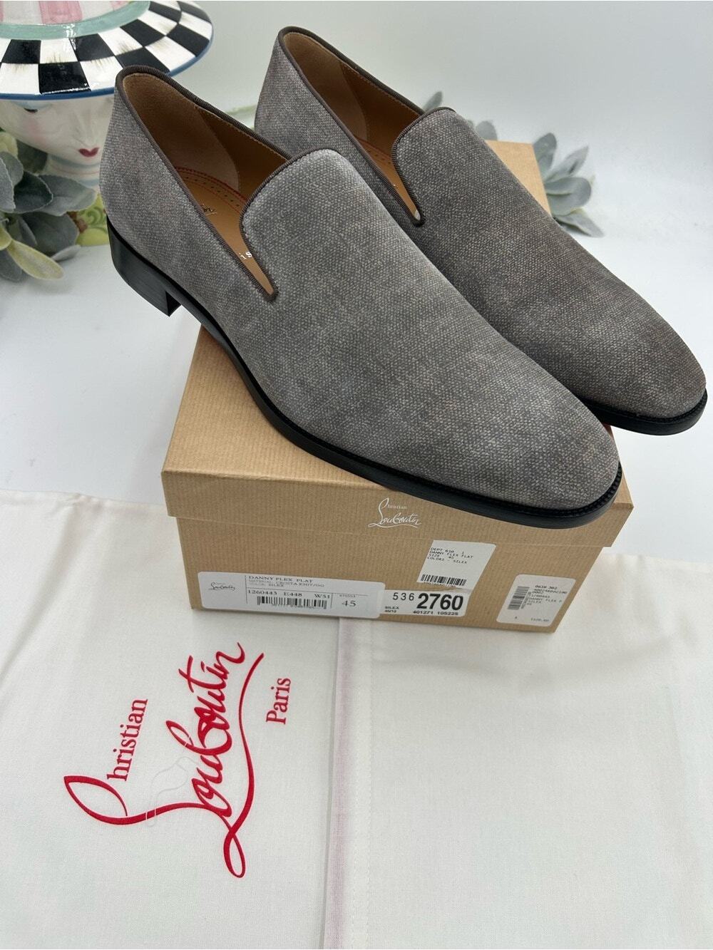 Men's Christian Louboutin, Danny, flat flex loafers size 45 made in Italy
